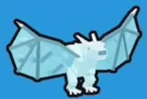 Frost Wyrmling with pale blue wings and white horns.