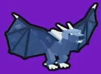 Storm Wyvern with dark blue wings and pale horns.