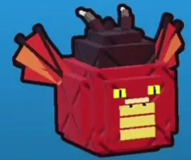 Dragon Egg shaped like a red block dragon with horns and wings.