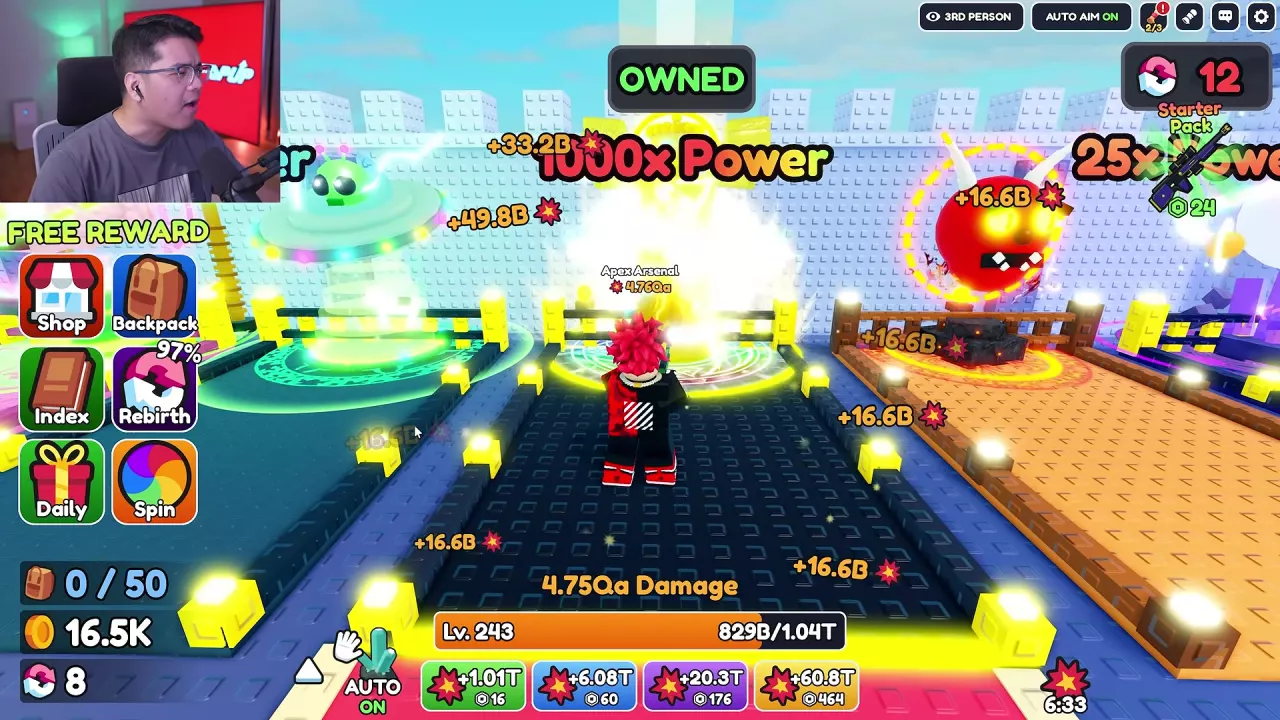 The owned 1000x Power training pad with AUTO ON.