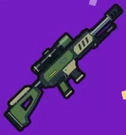 Longshot rifle with a green body, scope, and long dark barrel.